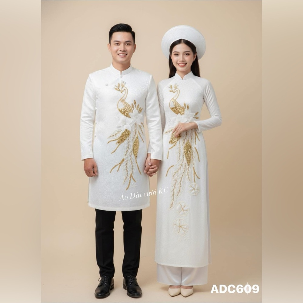 Elegant White and Gold Traditional Attire
